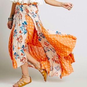 Free People High Low Maxi Skirt Sz S